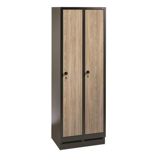 VESTIAIRE PORTE BOIS ÉVOLO - 2 À 4 COLONNES - LARGEUR 300 MM - SUR SOCLE - CP