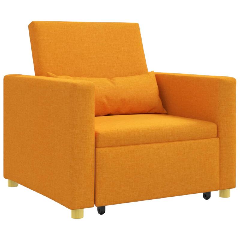 VidaXL Canapé-lit escamotable simple Jaune foncé 90 x 165 x 87 cm Modèle Arvoria - 8721158862006_0