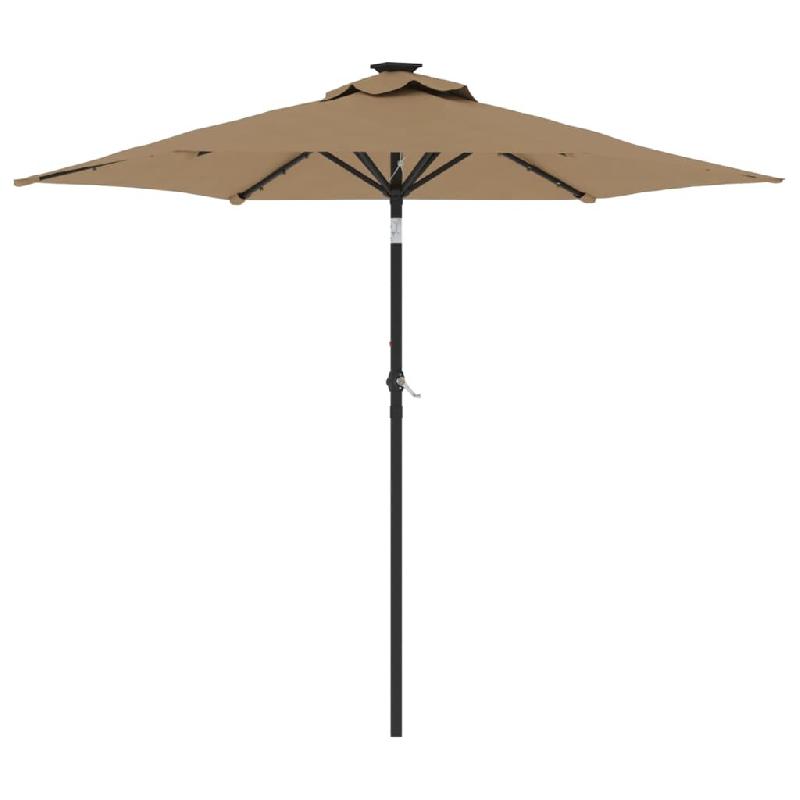 VidaXL Parasol de jardin avec LED mât en acier taupe 225x225x212 cm Modèle Brise Outdoor - 4005069_0