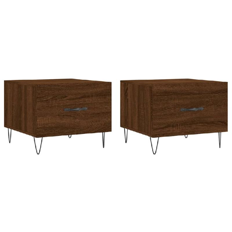 VidaXL Tables basses 2 pcs chêne marron 50x50x40 cm bois d'ingénierie Modèle Aero Panorama Design - 829395_0