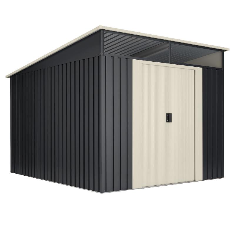 Wasabi - Abri de Jardin Métal 7,6m2 Stark avec Fenêtre - Porte coulissante double - Toit plat - Cabane extérieur - Cabanon rangement et stockage -_0