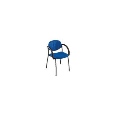 2 Fauteuils visiteur Lexia 2 - Tissu - Bleu - Pieds Métal noir_0