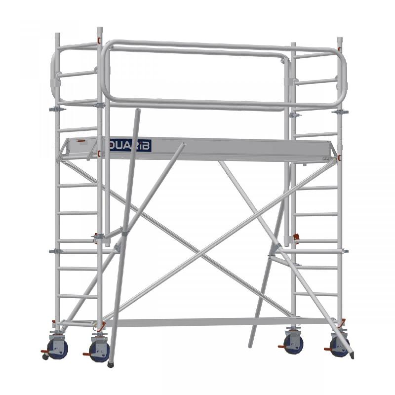 Échafaudage roulant aluminium DOCKER 85 version garde-corps EXMDS - Hauteur de travail : 3,90 m - DUARIB - 7125022_0