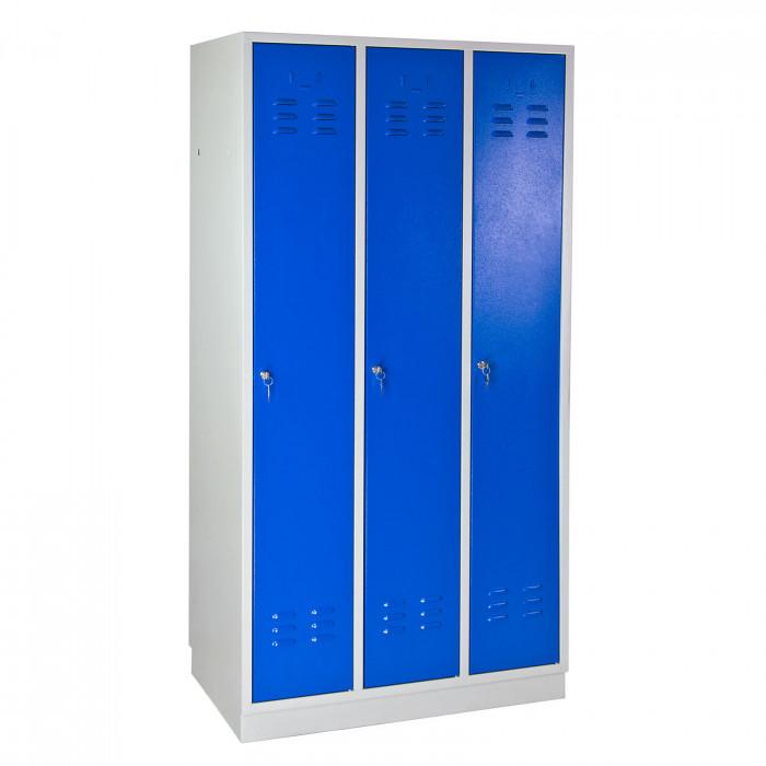 Armoire vestiaire 3 portes bleu - 890 x 500 x 1775 mm_0