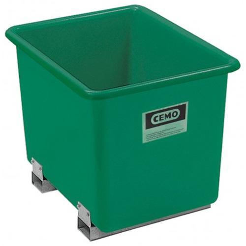 Bac PFV vert 400 litres avec fourreaux - Résistant aux huiles, fioul, gasoil, produits chimiques - CEMO - Réf. 1205_0