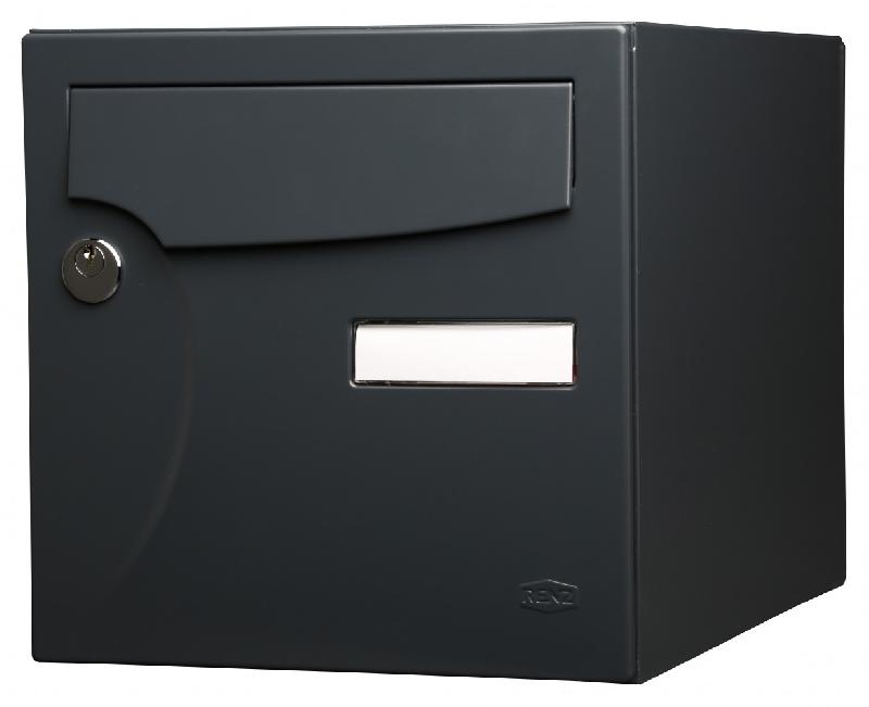 Boîte aux lettres normalisée 1 porte extérieur RENZ Animation - acier anthracite mat - anti-vandale grade 2 - garantie 15 ans_0