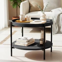 CLP Table basse Corbitan Gris/Ø 50 cm - gris Bois manufacturé 326747_0