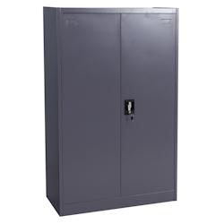 Décoshop26 - Armoire de bureau en acier 2 portes verrouillables en métal 140x90x40 cm gris foncé 04_0006412 - gris 3000261749509_0