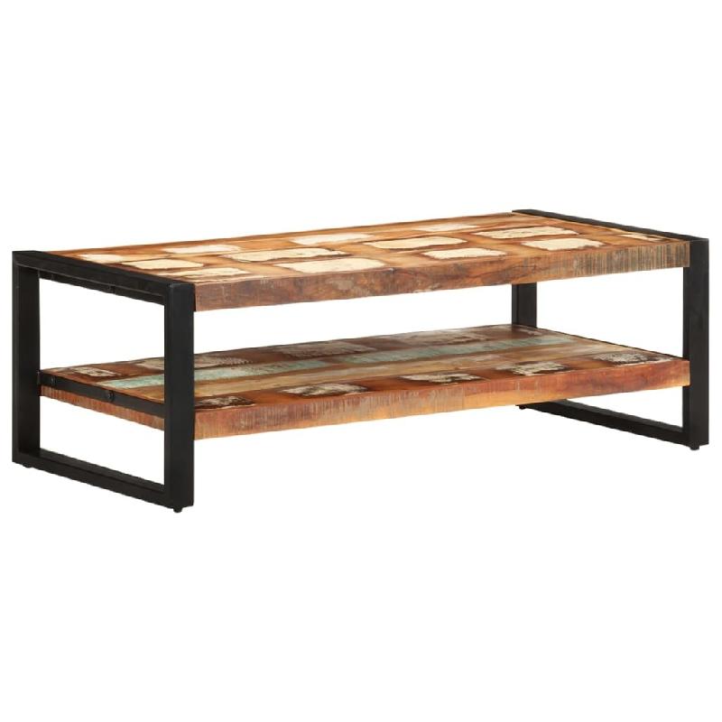 Décoshop26 - Table basse de salon design industriel 120 x 60 x 40 cm bois de récupération solide coloré DEC037021 - Bois massif 3000263054236_0
