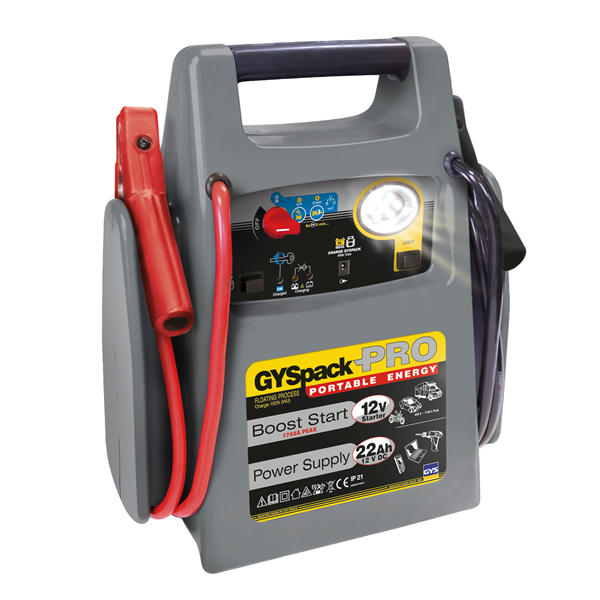 DÉMARREUR AUTONOME AUTOMATIQUE GYSPACK PRO BATTERIE 22AH POUR VÉHICULE 12 V ESSENCE OU DIESEL