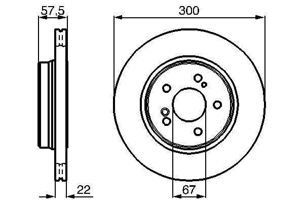Disque de frein Bosch 0986478793 - ventilé intérieur - boîte de 2 disques - arrière - 5 trous_0