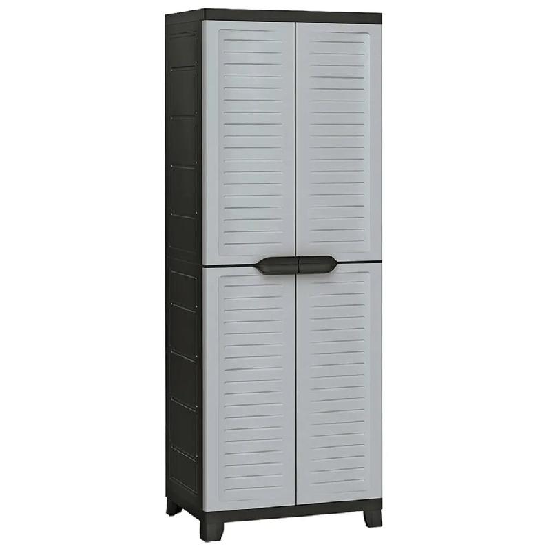 Helloshop26 - Armoire de rangement compacte 65 x 45 x 181 cm avec étagères réglables design moderne en plastique gris 02_0046950 - gris 3000234515407_0