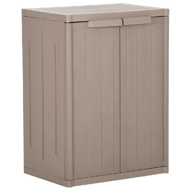 Helloshop26 - Armoire de rangement jardin 65 x 45 x 88 cm 2 étagères aspect bois moderne en PP marron 02_0046123 - marron Bois massif 3000234056535_0