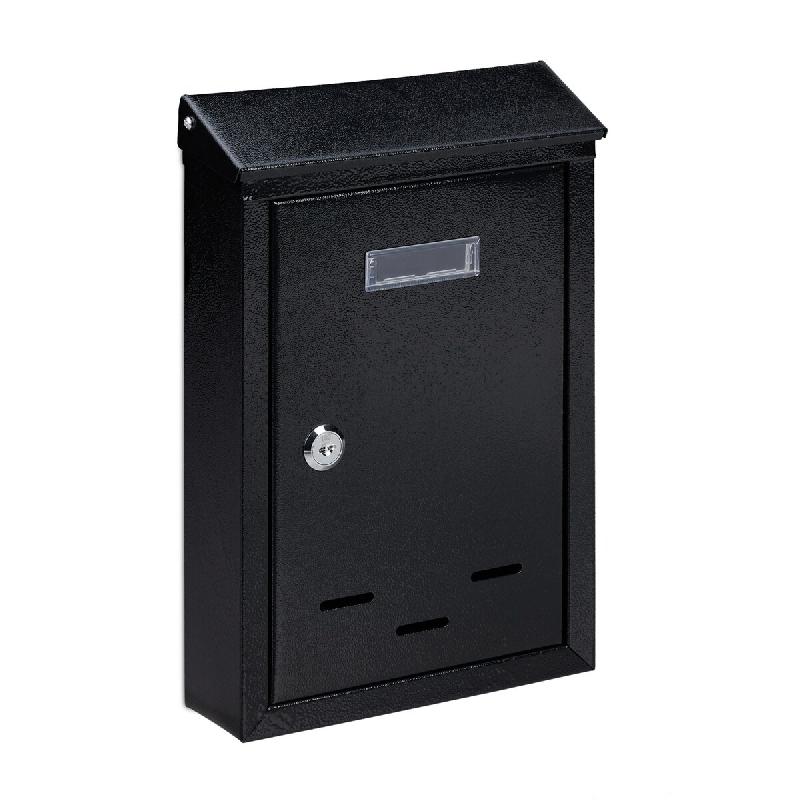 Helloshop26 - Boîte aux lettres murale vintage compacte serrure sécurité 30,5 x 21 x 7 cm en fer noir 13_0009960 - noir 3000244967333_0