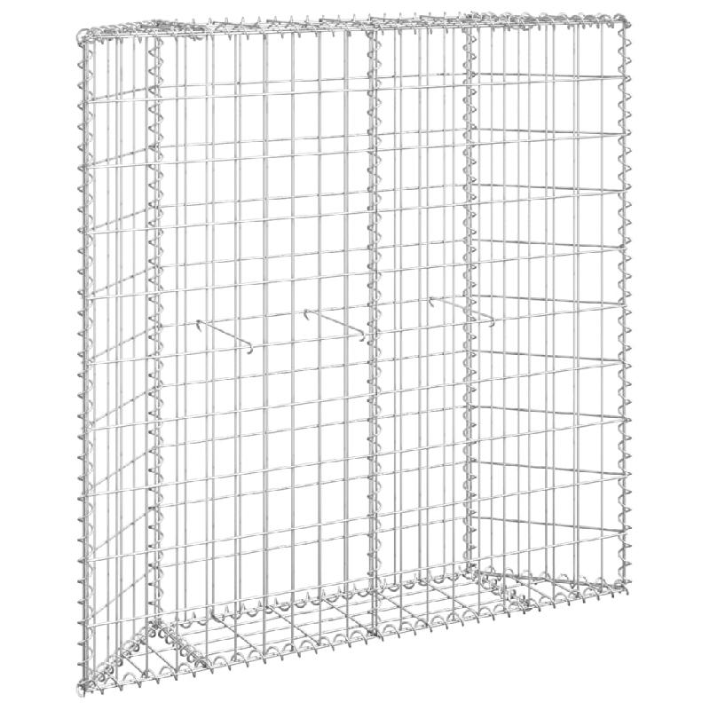 JARDINIÈRE LIT SURÉLEVÉ PLANTES FLEURS JARDIN À GABION EN TRAPÈZE ACIER GALVANISÉ 100 X 20 X 100 CM 02_0001320_0