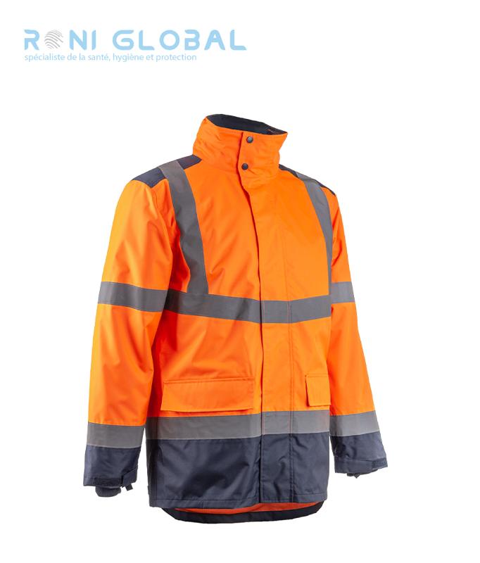 Parka de travail haute visibilité anti-pluie - Polyester enduit polyuréthane - 4 poches - Class 3 - KAZAN COVERGUARD_0
