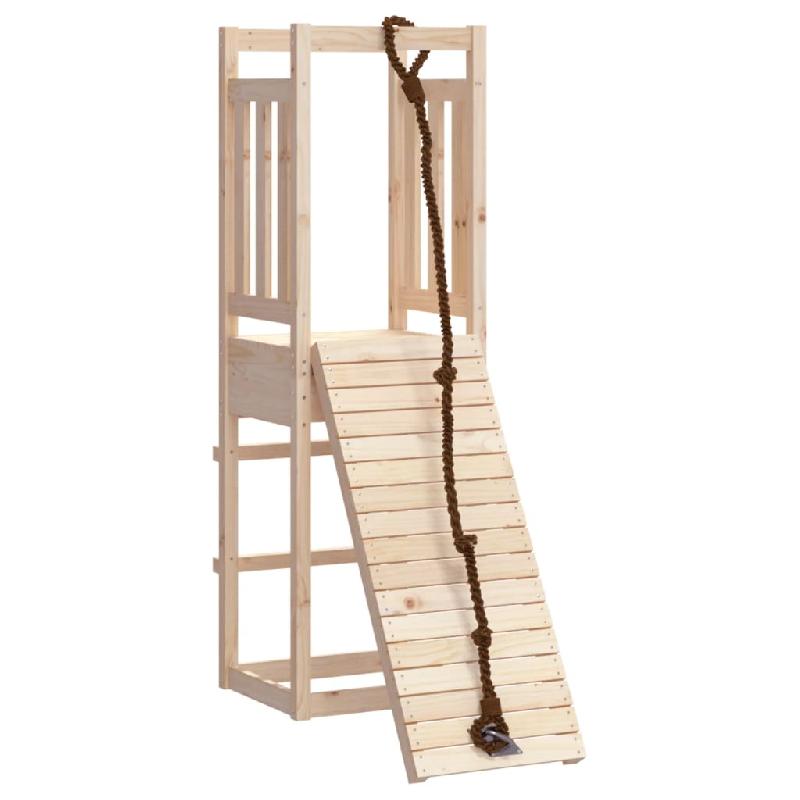 MAISONNETTE DE JEU AVEC MUR D\'ESCALADE 53 X 114 X 169 CM BOIS MASSIF DE PIN 02_0004991_0