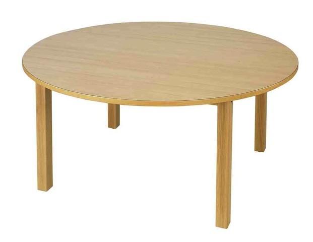 Ø120 CM - Table ronde d'école maternelle Lorena - hêtre massif - réglable - norme 1729_0