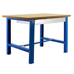 PROREGAL Établi BUFFALO WOOD avec tiroir | HxLxP 87x120x75cm | Capacité de charge 600kg | Bleu - bleu métal RS45-07_0