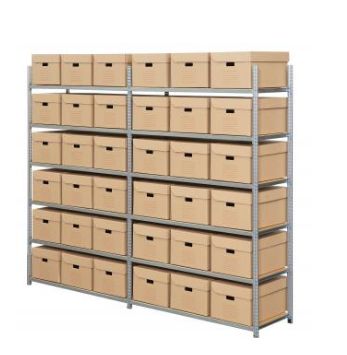 Rayonnage archive - Slow Group - pour stocker des cartons 60x40x40 - jusqu'à 200 kg par niveau - version peinte disponible_0