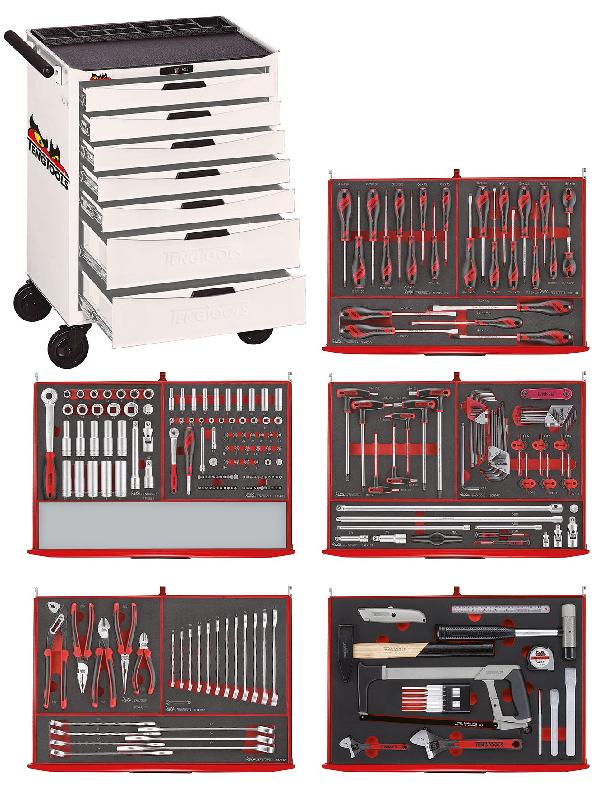 Servante d'outils blanc 7 tiroirs 240 pcs Teng Tools TCEMM240NW_0
