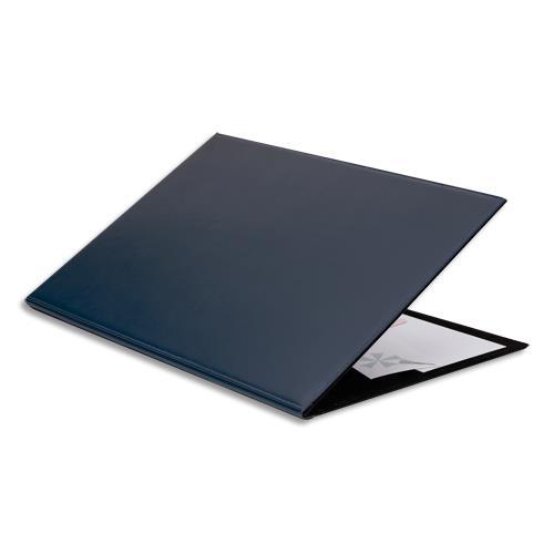 Grand Sous-main de bureau en cuir bleu - 80 cm par 50 cm
