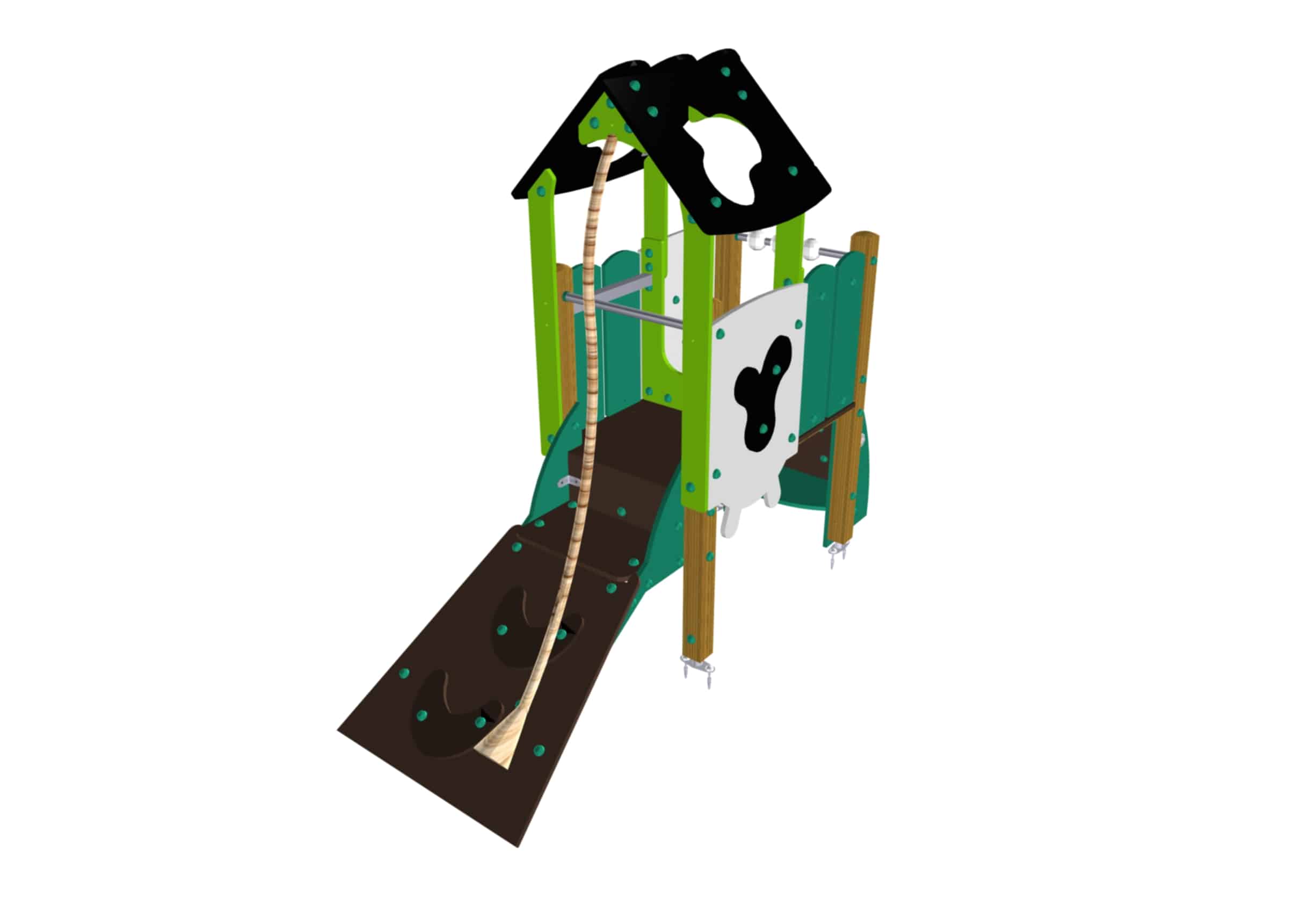 Structure multi-activités métallique chlorophylle - Tour avec toit LD1BP4800 - Ludoparc - 1,5 à 6 ans - 8 enfants_0