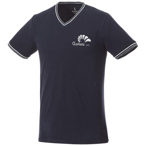 T-shirt maille piquée manches courtes homme Elbert - col V - 100% coton - 180 g/m²_0