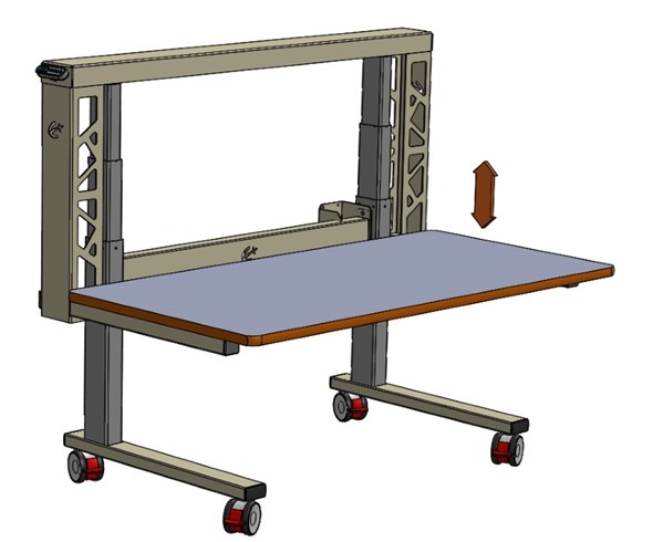 Table de travail ergonomique réglable en hauteur - Plateau surbaissé pour conditionnement et fermeture de cartons_0