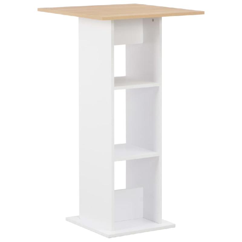 TABLE HAUTE MANGE DEBOUT BAR BISTROT BLANC 110 CM 0902059_0