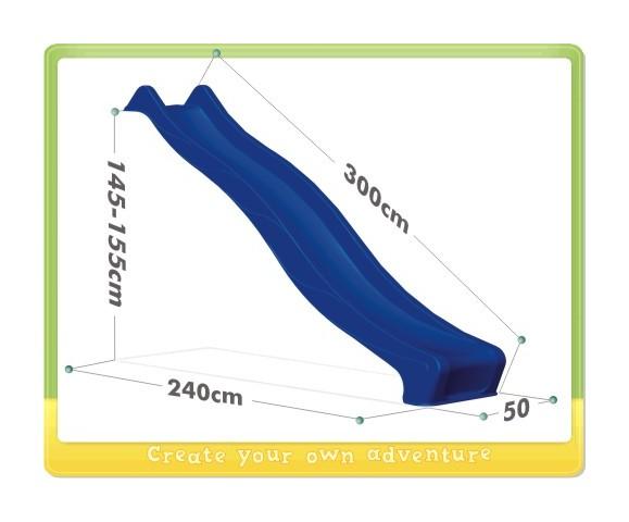 TOBOGGAN HDPE 300 X 50 CM – VERT - WICKEY