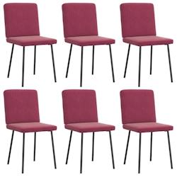 VidaXL Chaises à Manger Lot De 6 Rouge Bordeaux Velours - rouge 8721158570062_0
