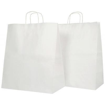 Carton de 200 sacs kraft blanc poignée torsadée 24+11x33cm 90g/m²_0