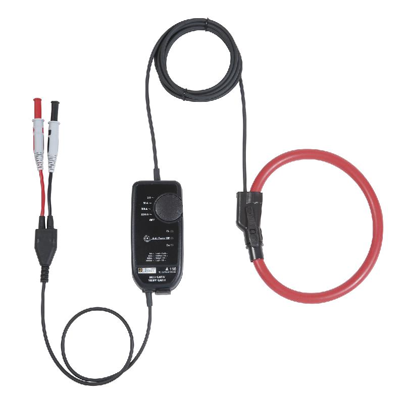 CHAUVIN ARNOUX - AmpFlex A110 - Capteur flexible d'intensité - Entrée/Sortie : 3-30-300-3kA/3V - Longueur capteur 45cm - Sortie par cordon et fiches mâles diam 4mm isolées_0