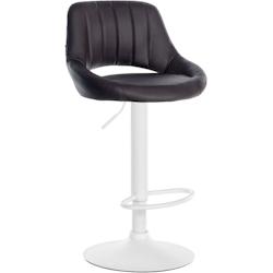 CLP Tabouret de bar Milet en similicuir Marron/Blanc - marron polyester 322424_0