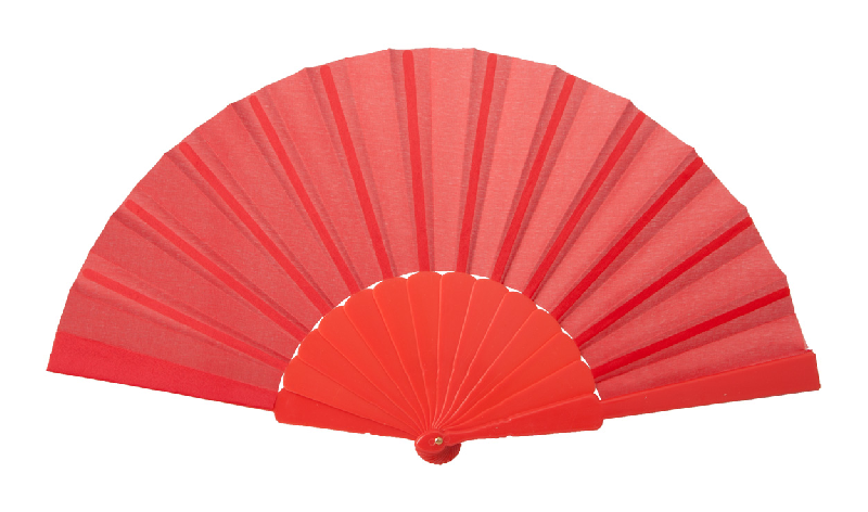 Éventail - textile et plastique - couleur rouge - poids 47g_0