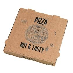 FHC - 100Pcs - Boite à pizza carton brun, décor 