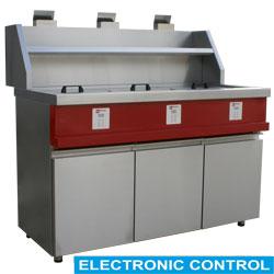 Friteuse gaz électronique - 3 cuves rondes - Mika/3-ELX - 25kg/h pré-cuisson - 50kg/h cuisson - acier inoxydable_0