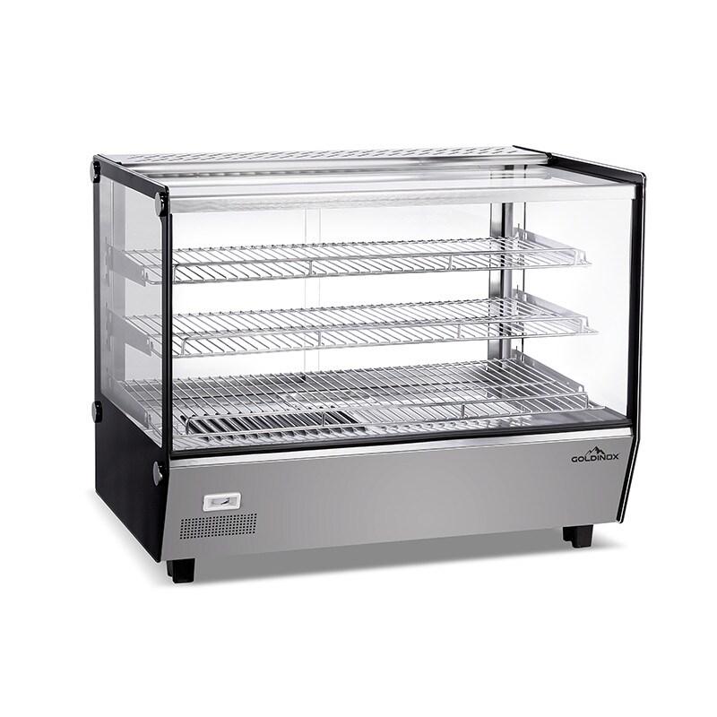 GOLDINOX Vitrine de comptoir chauffante 160 Litres - noir inox 3701770824823_0