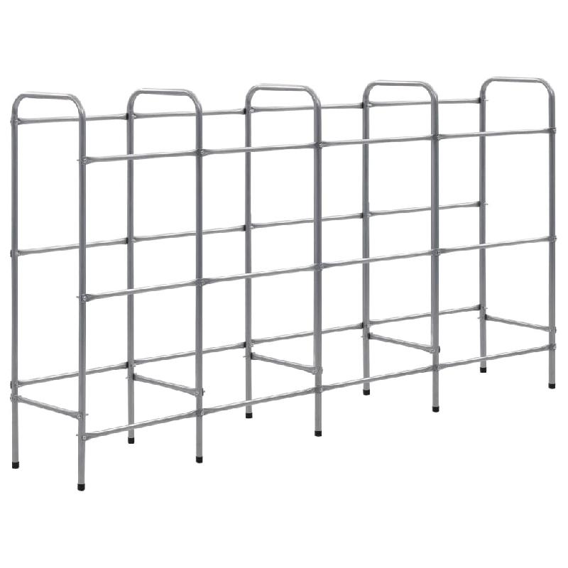 Helloshop26 - Étagère de rangement pour 12 caisses 190 x 33 x 116cm acier argenté 02_0000641 - 3000069691536_0