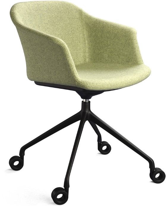 Moli Tapi Swiveling - Chaise de bureau ergonomique - Coque tissu - Design contemporain - Patins noirs_0