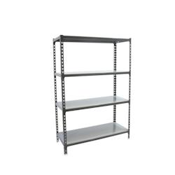 PROREGAL Étagère pour charges lourdes MID METAL SHARK | HxLxP 150x80x40cm | Charge du compartiment 180kg | Anthracite galvanisé - gris métal PR_RS_0
