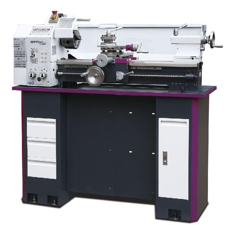 Tour à métaux d'établi hauteur des pointes 140 mm entre-pointes 700 mm alésage 26 mm 0,85 kW 400V 6 vitesses Optiturn TU2807 400V_0