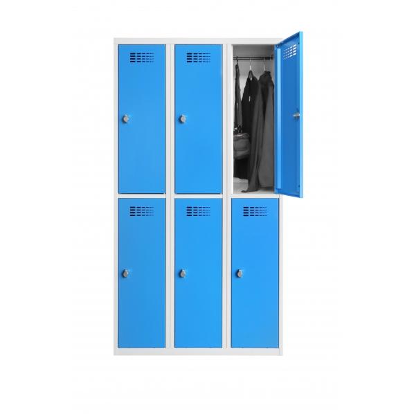 Vestiaire multicases 2 cases superposées - 300 mm - 3 colonnes pour 8 personnes - Rolléco_0