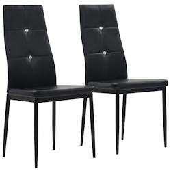 VidaXL Chaises à Manger Lot De 2 Noir Similicuir - noir 246187_0