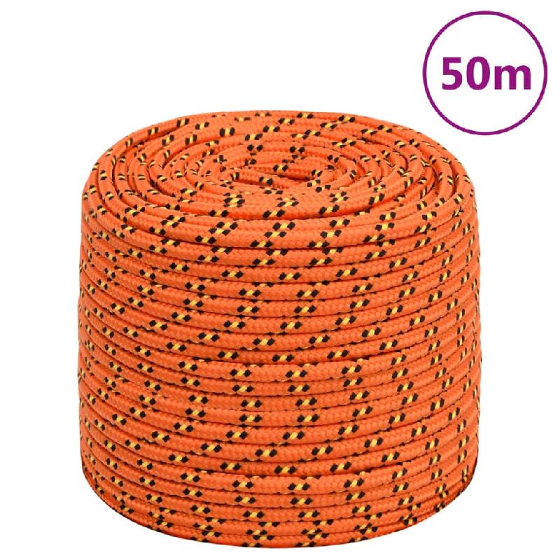 Vidaxl corde de bateau orange 6 mm 50 m polypropylène 152656_0