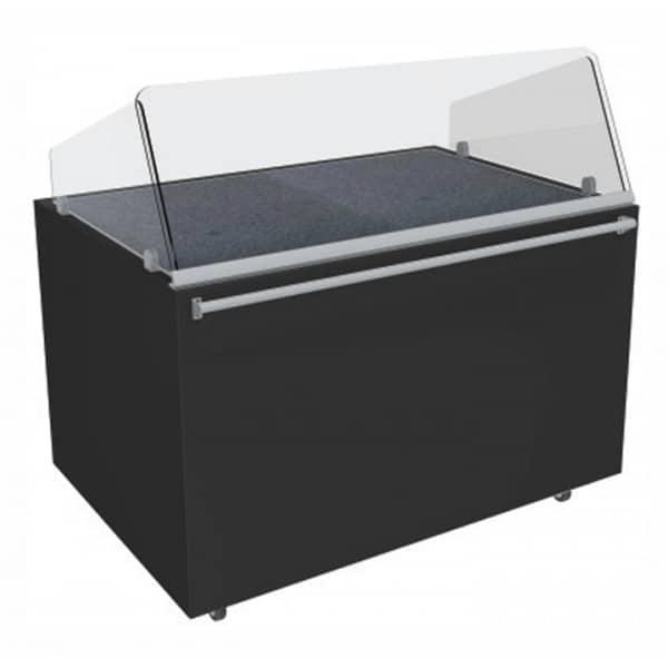 Vitrine à pizza ouverte dessus en pierre de lave, 3 Kw (type de produit: Vitre avant inclinée)_0