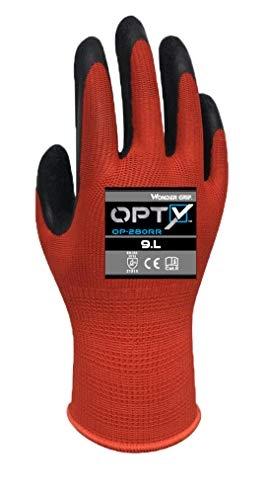 WONDER GRIP OP-280RR OPTY - Gants de travail en latex rouge avec doublure jaune - Protection et dextérité_0