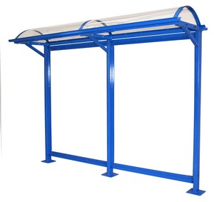Abri bus Séville - structure en acier galvanisé - bardage en polycarbonate ou verre feuilleté - 300 x 100 cm_0