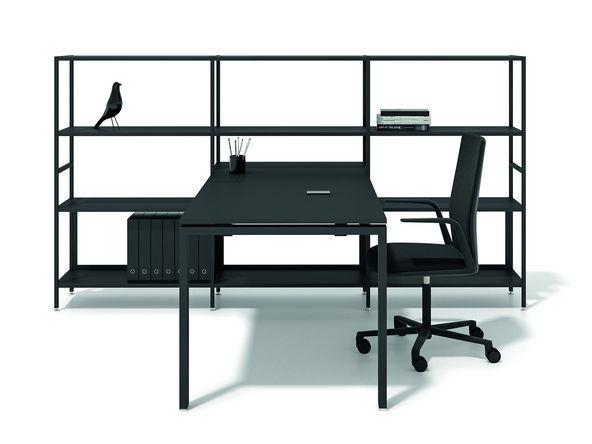 Bureau Prepsto - individuel avec 12 étagères métalliques - plateau mélaminé 18 mm - dimensions 120/140/160/180/200 x 80 cm - Garantie 3 ans_0